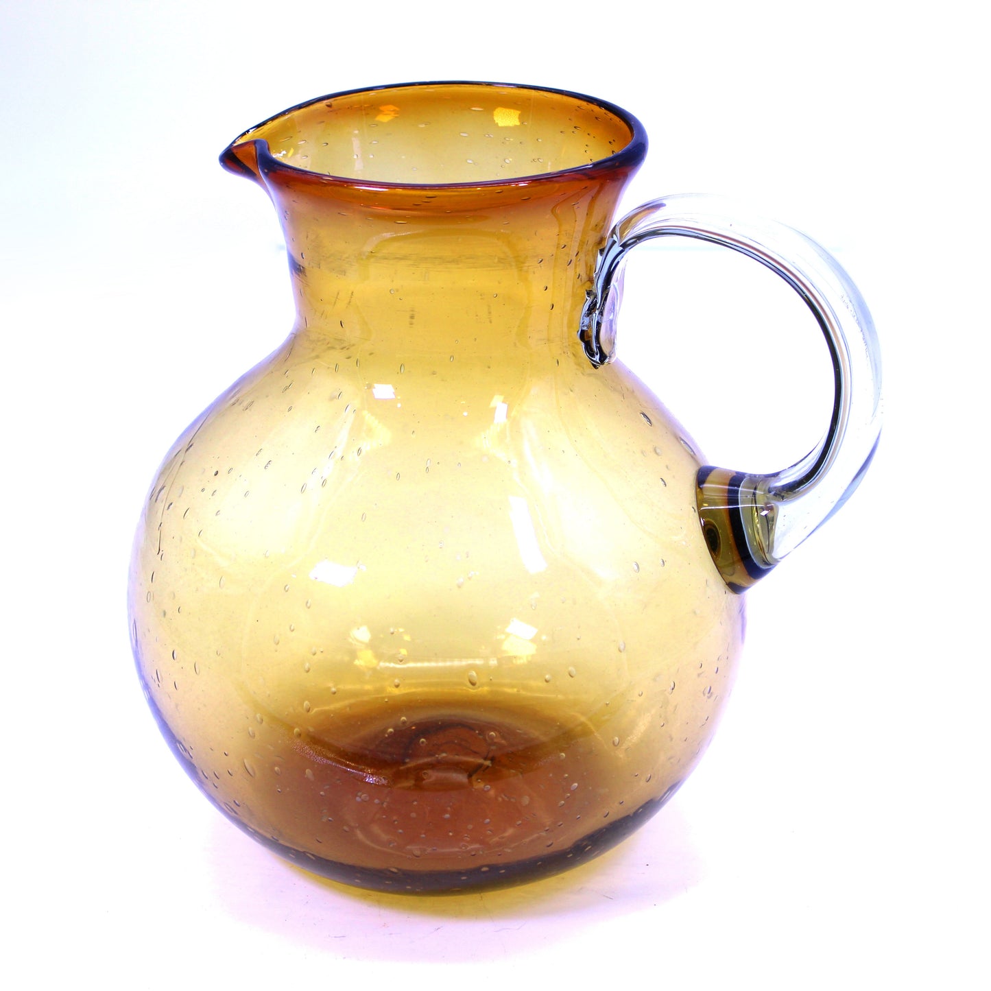 Blown glass pitcher amber 1.18 gallons - Mexican artisan glassware