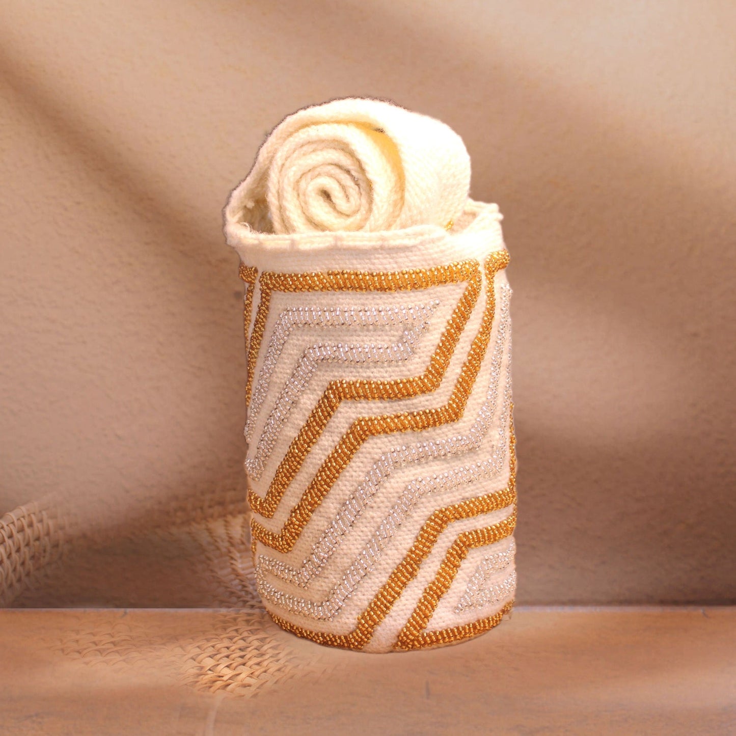 Seed Bead gond and silver Handbag HDB-005