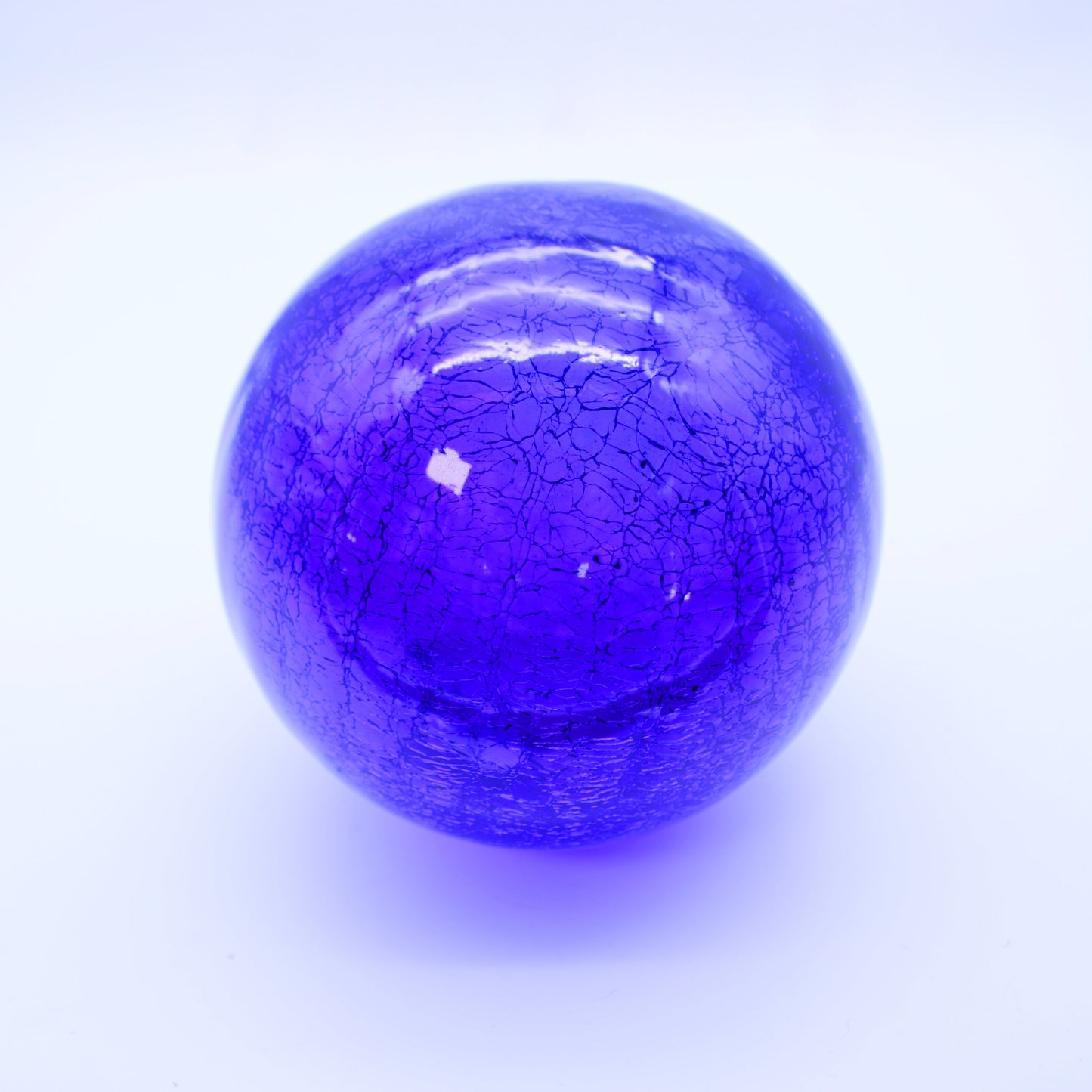 Hand-blown glass sphere light purple - decorative art Mexican artisan home décor