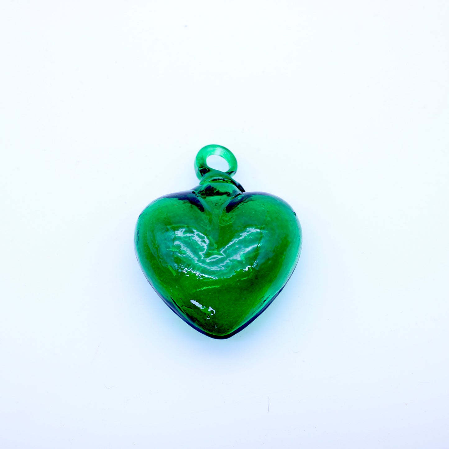 Mini Hand-Blown Glass Heart - Green | Mexican Artisan Glassware