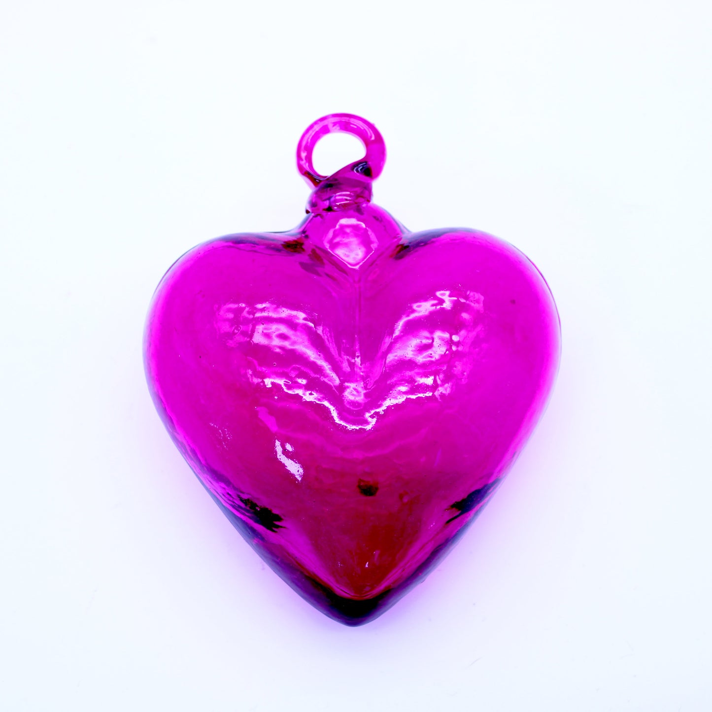 Small Hand-Blown Glass Heart - Pink | Mexican Artisan Glassware