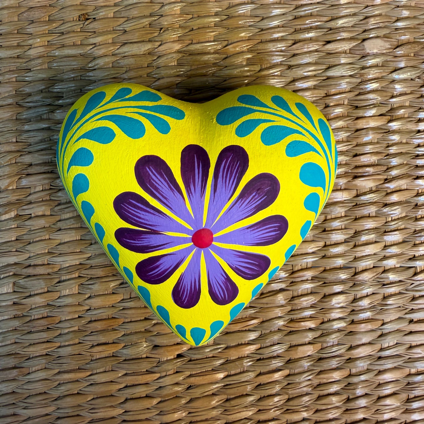 Clay Heart Wall Decor Hand-Painted