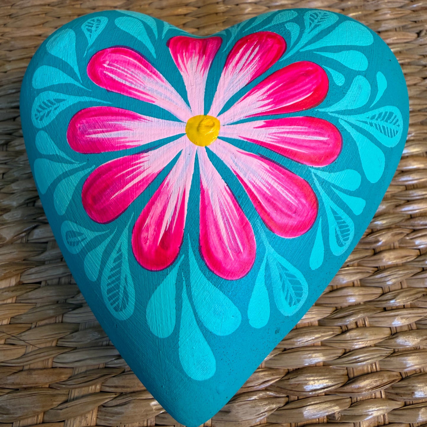 Clay Heart Wall Decor Hand-Painted