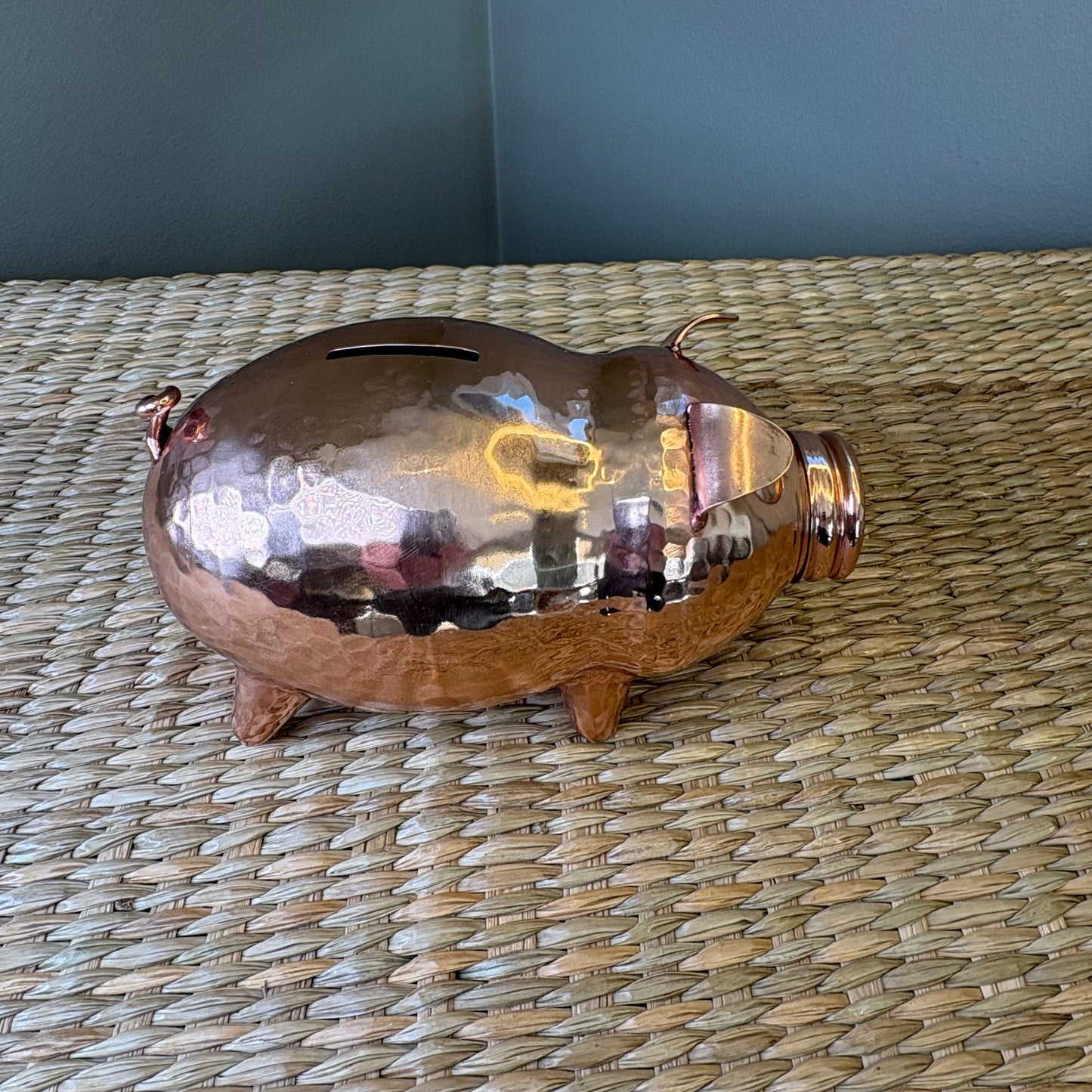Hand-Hammered Copper Piggy Bank - Mexican Artisan Copperware | Coppercraft Guild
