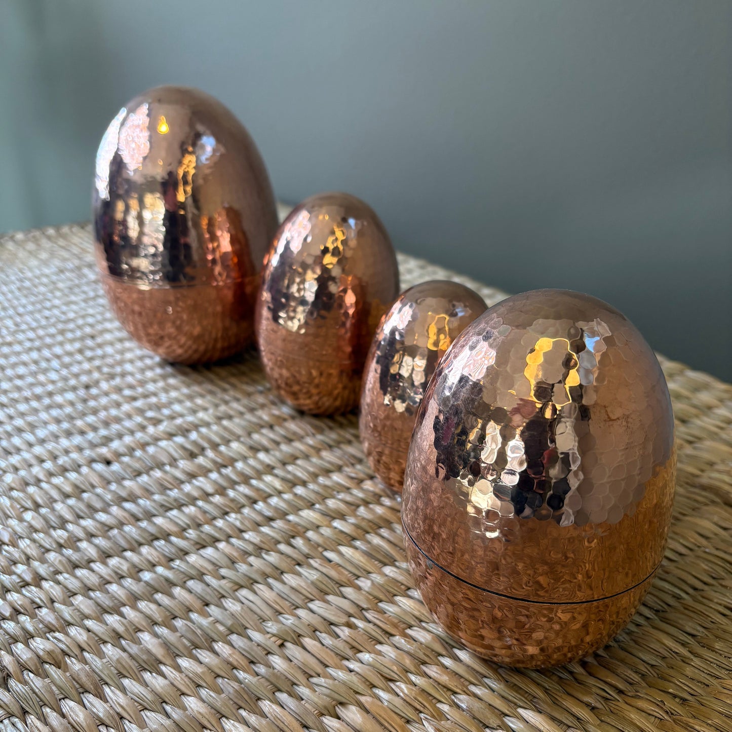 Copper Egg Ornaments Set of 4 - Mexican Artisan Copperware | Coppermill Kitchen