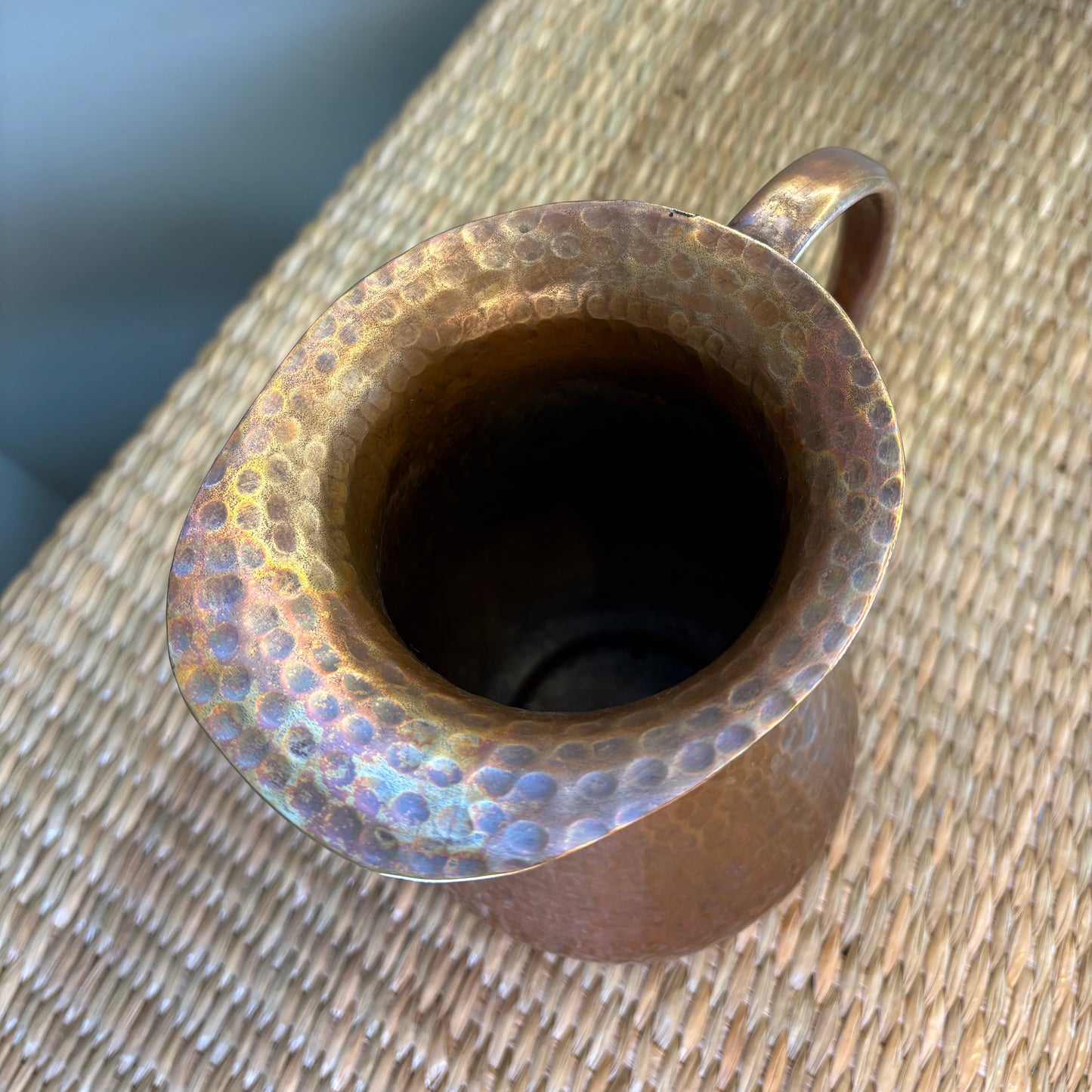 Handmade Hand-Hammered Copper Pitcher - Mexican Artisan Copperware