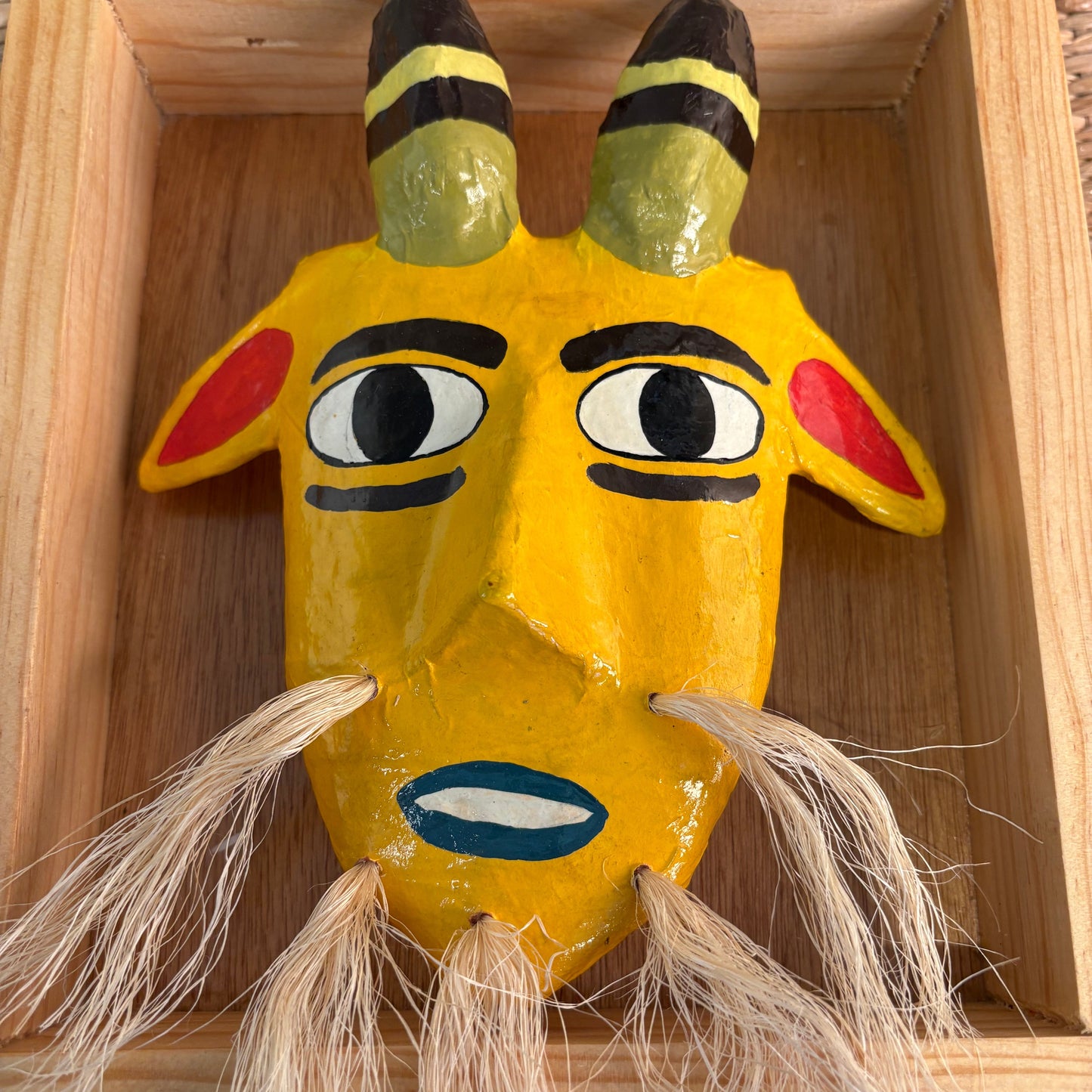 Handcrafted Paper-Mâché Mask - 100% Handmade Mexican Folk Art | Decorative Wall Mask
