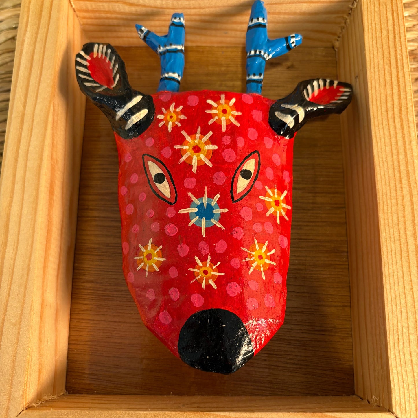 Handcrafted Animal Mask - Paper-Mâché Mexican Folk Art | Decorative Wall Mask