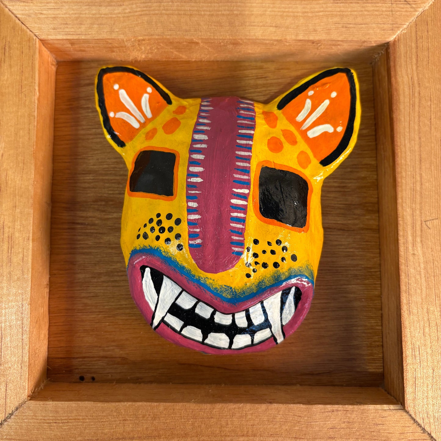 Colorful Hand-Painted Folk Art Mask | Mexican Wall Art Decor