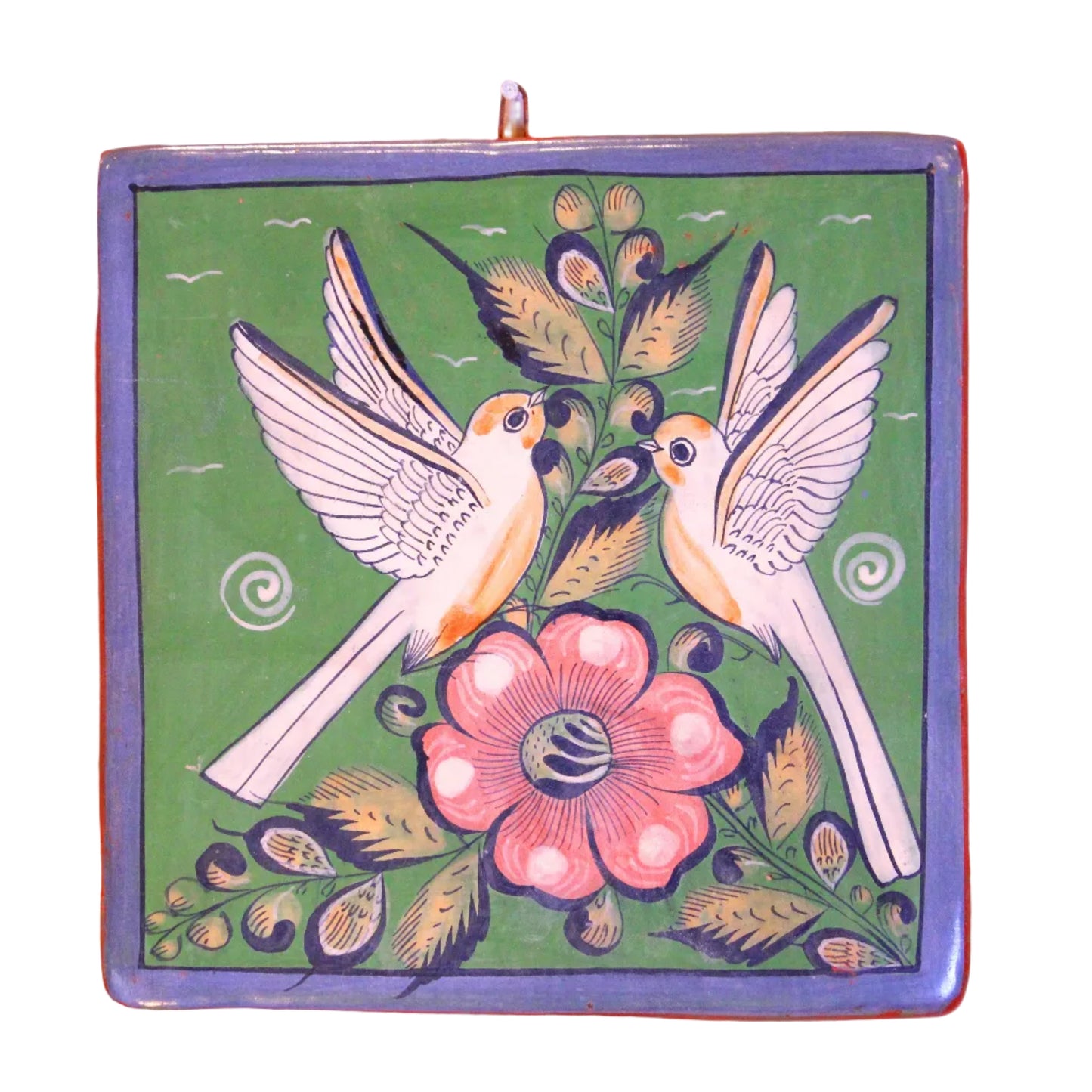 Hand-Painted Burnished Clay Mosaic - Rich Colors | Mexican Folk Art Ceramic