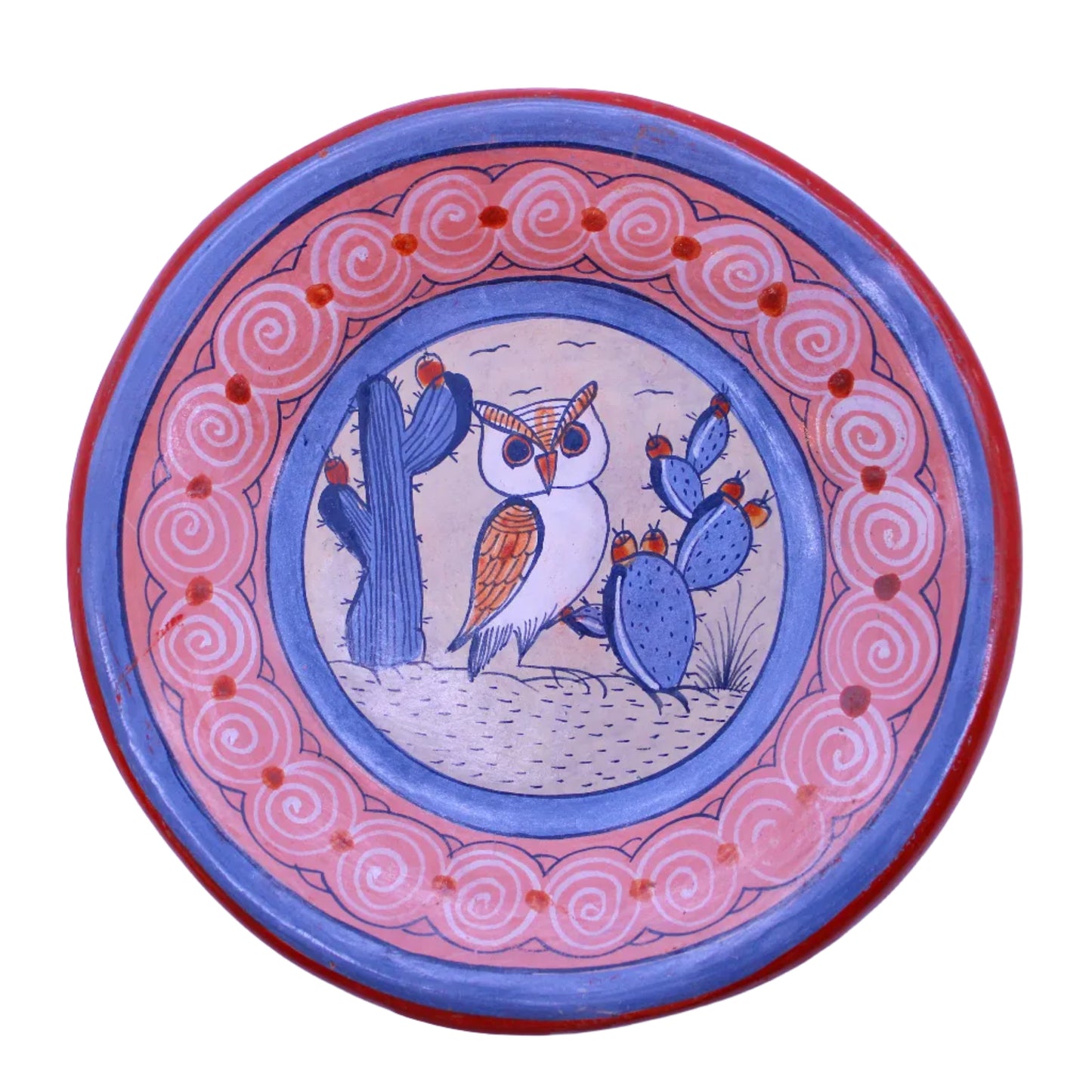 Hand-Painted Burnished Clay Wall Plate - Small VI | Mexican Folk Art Ceramic