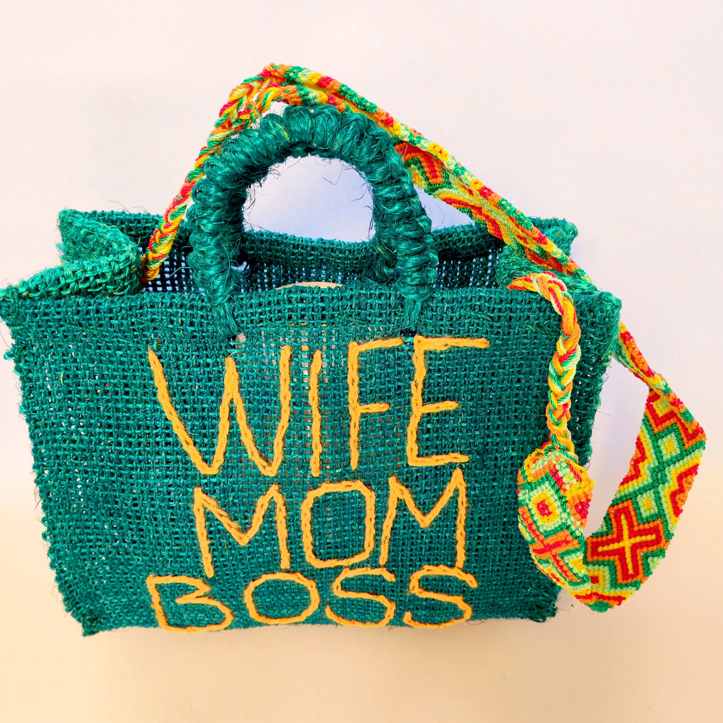Sustainable jute handbag finish - authentic Mexican artisan bag