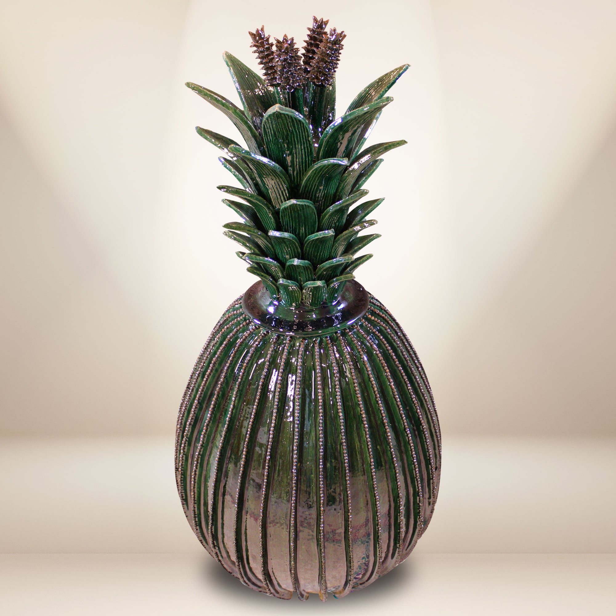 clay pineapple planter Open Glazed Clay Pineapple Decoration