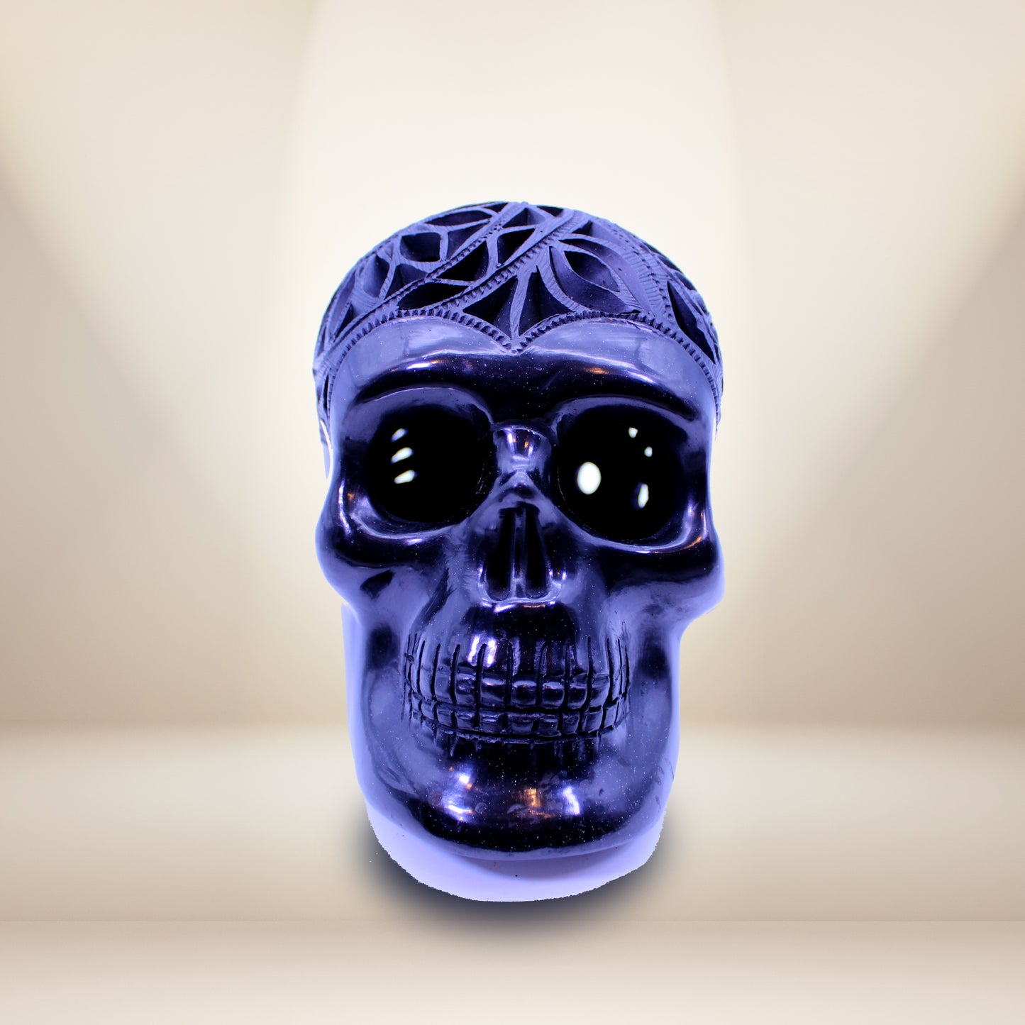 Hand-Carved Black Clay Skull - Oaxacan Barro Negro | Authentic Mexican Folk Art