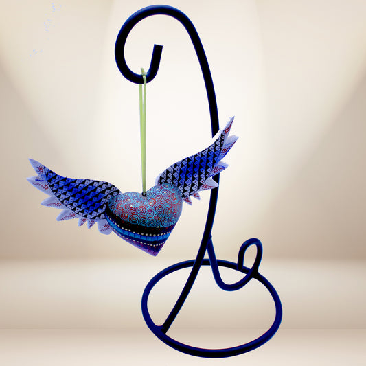 Wood Carved Heart brown Alebrije ALB-023