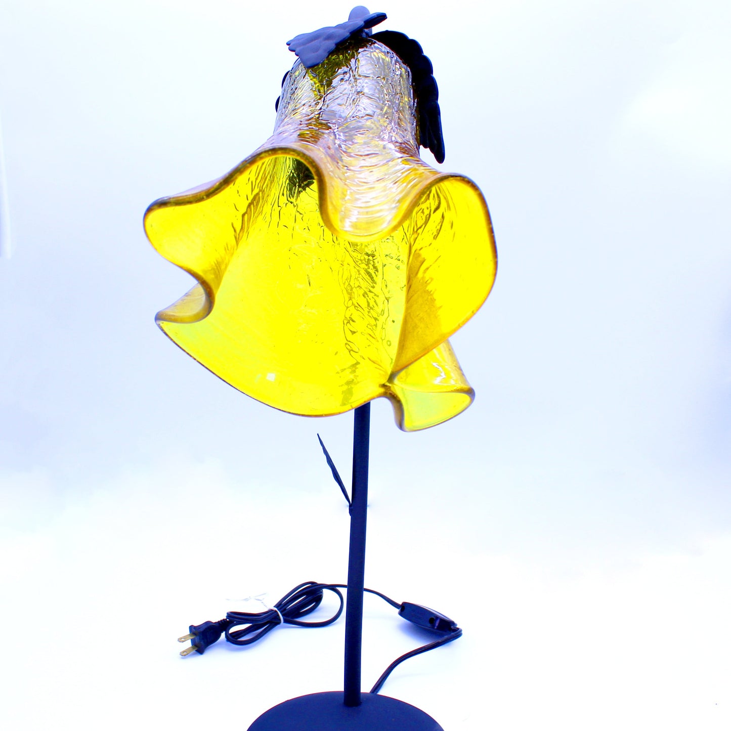 Hand-Blown Glass Table Lamp Yellow - Artisan Lighting | Mexican Handcrafted Décor