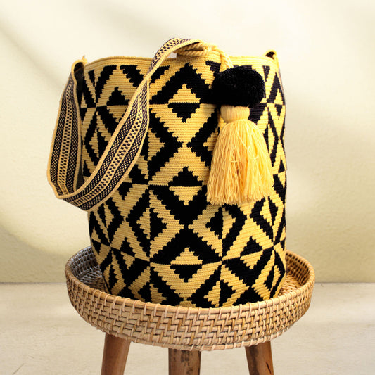 Susu Handbag-Yellow and black-HDB-009