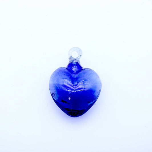 Mini Hand-Blown Glass Heart - Deep Blue | Mexican Artisan Glassware