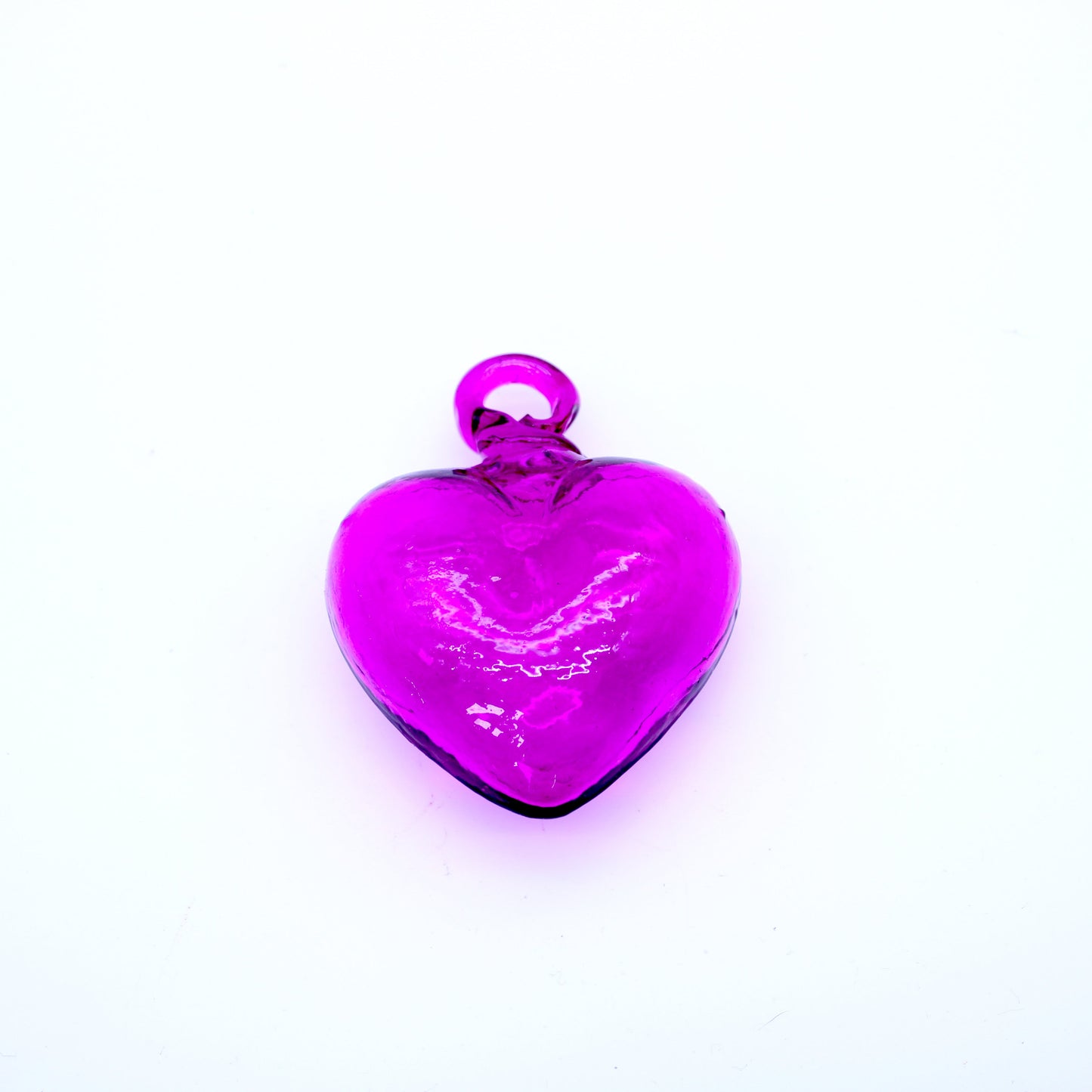 Mini Hand-Blown Glass Heart - Pink | Mexican Artisan Glassware