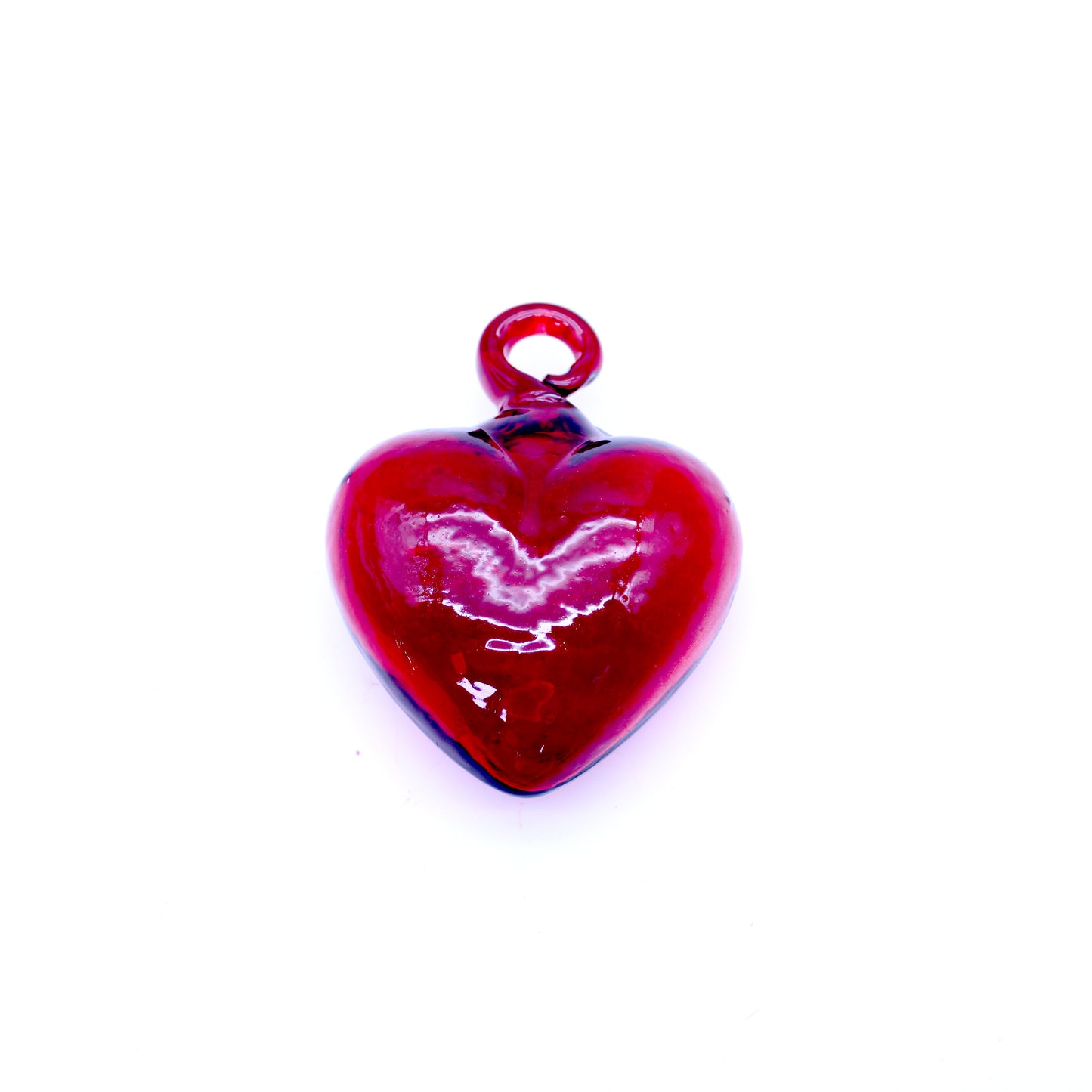 Mini Hand-Blown Glass Heart - Red | Mexican Artisan Glassware