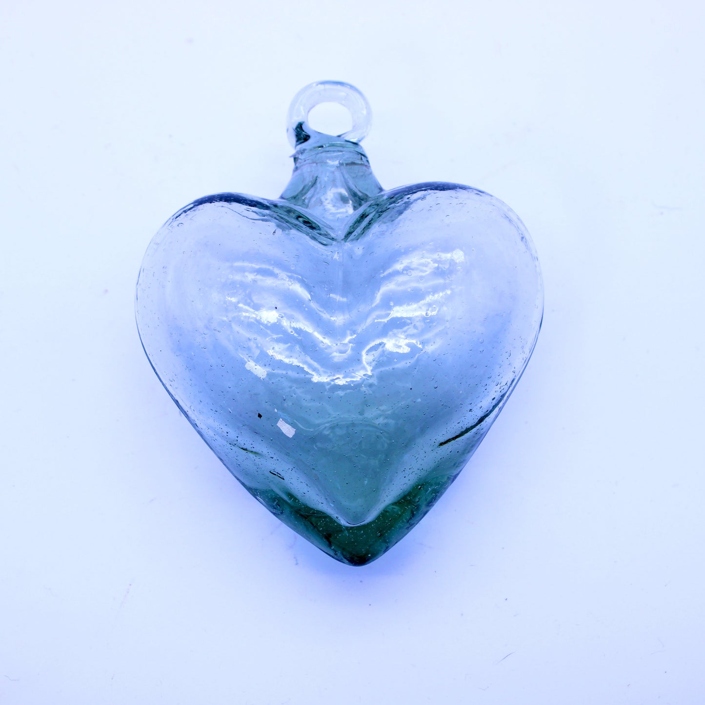 Small Hand-Blown Glass Heart - Clear | Mexican Artisan Glassware
