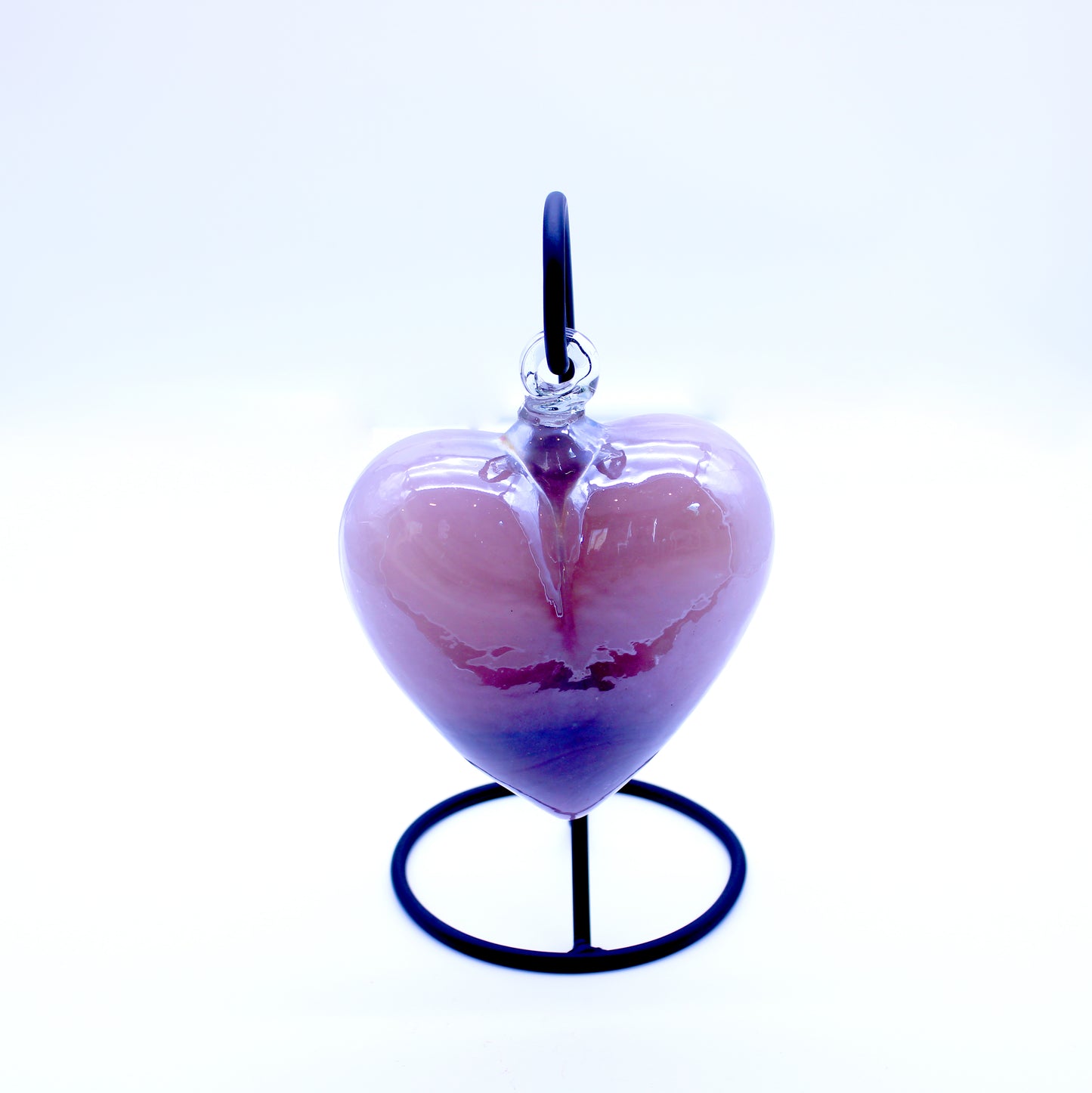 Medium Hand-Blown Glass Heart - Beige | Mexican Artisan Glassware (Base Not Included)