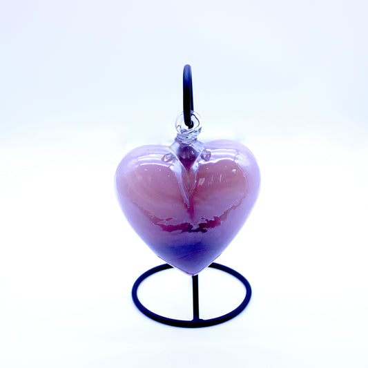 Medium Hand-Blown Glass Heart - Beige | Mexican Artisan Glassware (Base Not Included)