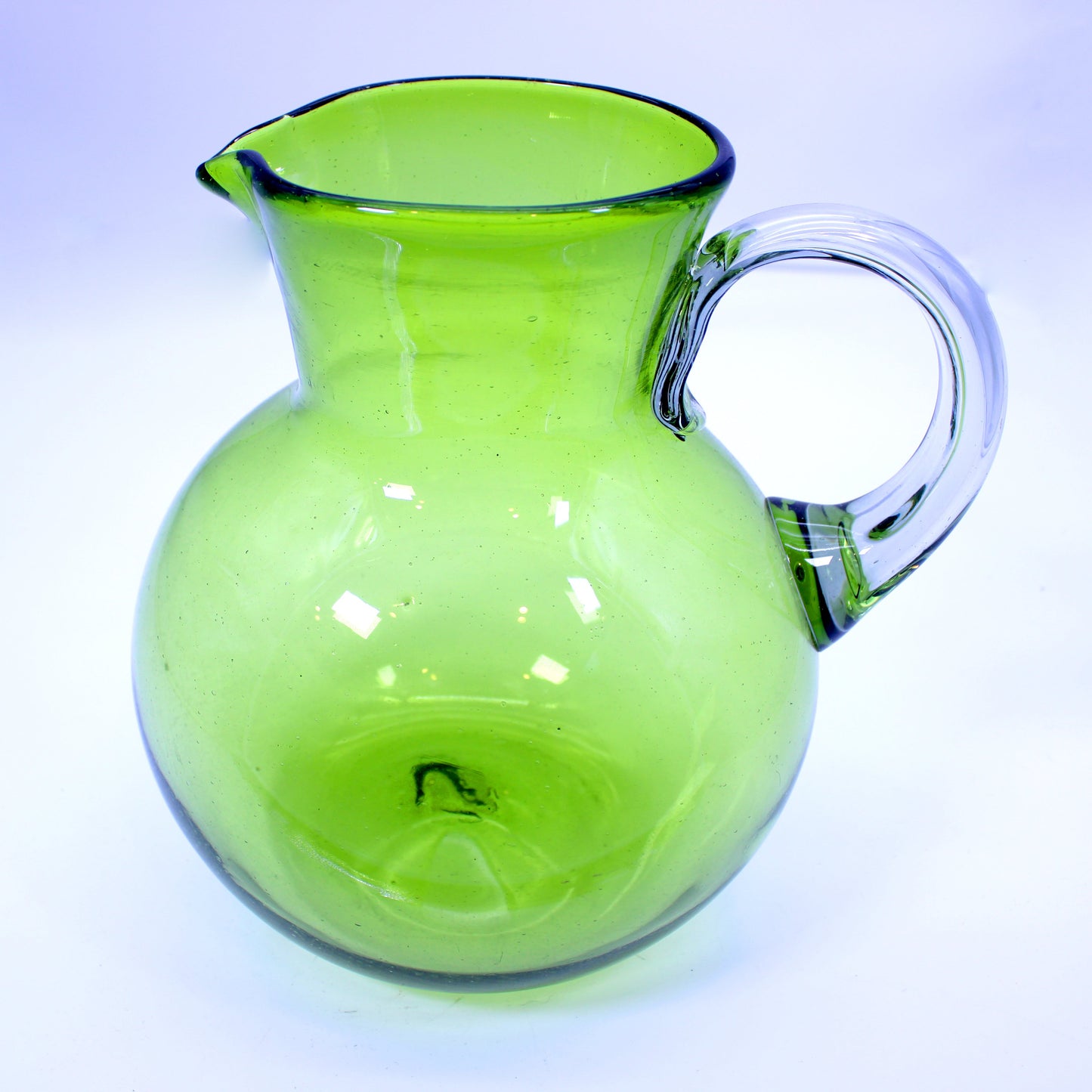 Hand-Blown Glass Pitcher - Green | Mexican Artisan Glassware