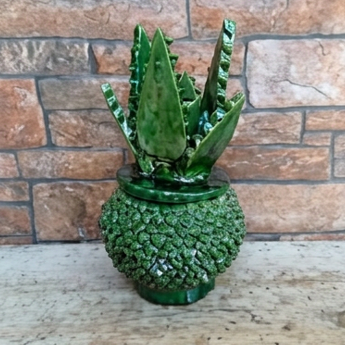 Hand-Glazed Clay Decorative Piece - Mexican Artisan Ceramic Home Décor