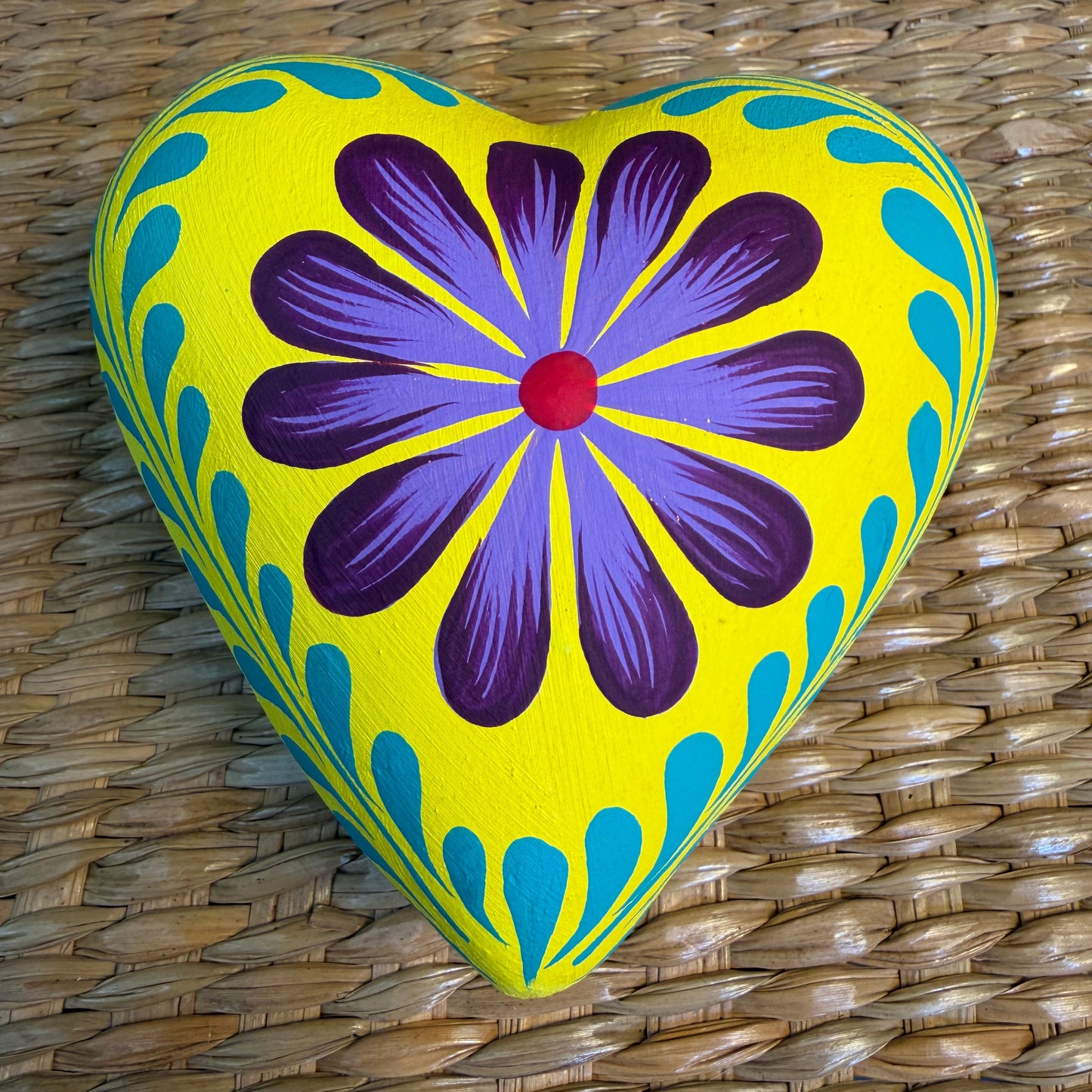 Clay Heart Wall Decor Hand-Painted