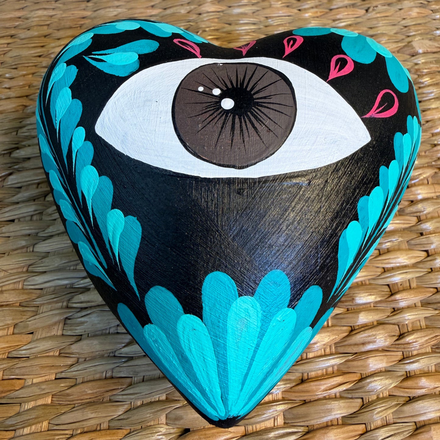 Clay Heart Wall Decor Hand-Painted