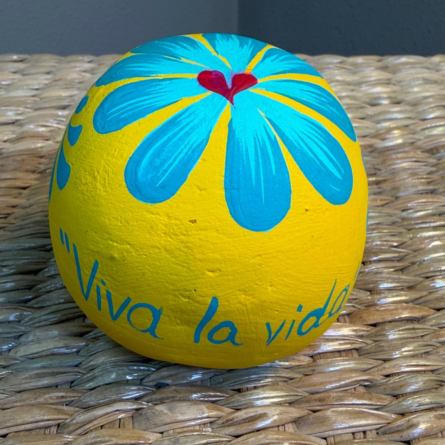 Handmade Decorative skull made from clay, hand-painted