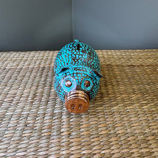 Hand-Hammered Copper Piggy Bank II - Mexican Artisan Copperware | Coppercraft Guild
