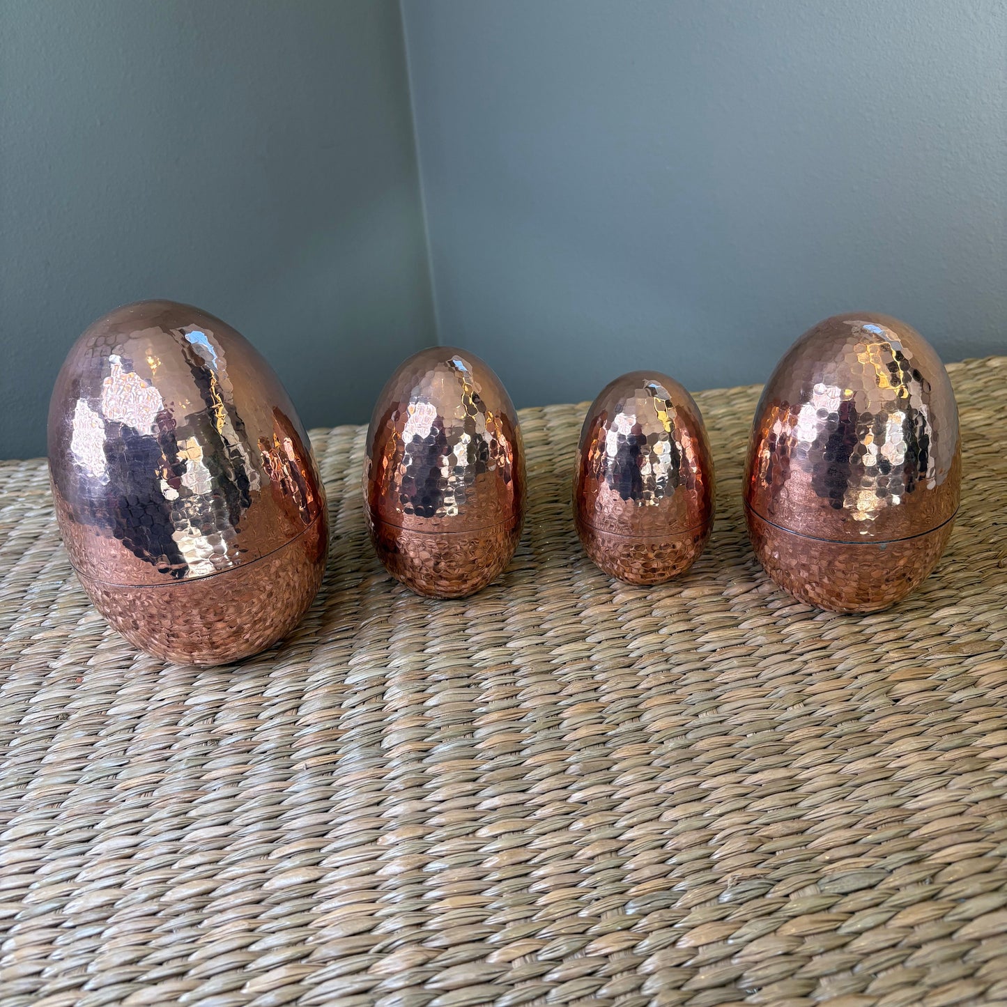 Copper Egg Ornaments Set of 4 - Mexican Artisan Copperware | Coppermill Kitchen