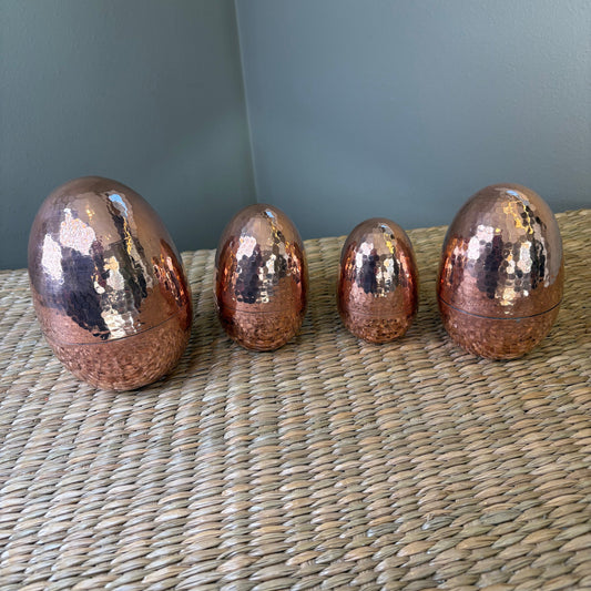 Copper Egg Ornaments Set of 4 - Mexican Artisan Copperware | Coppermill Kitchen