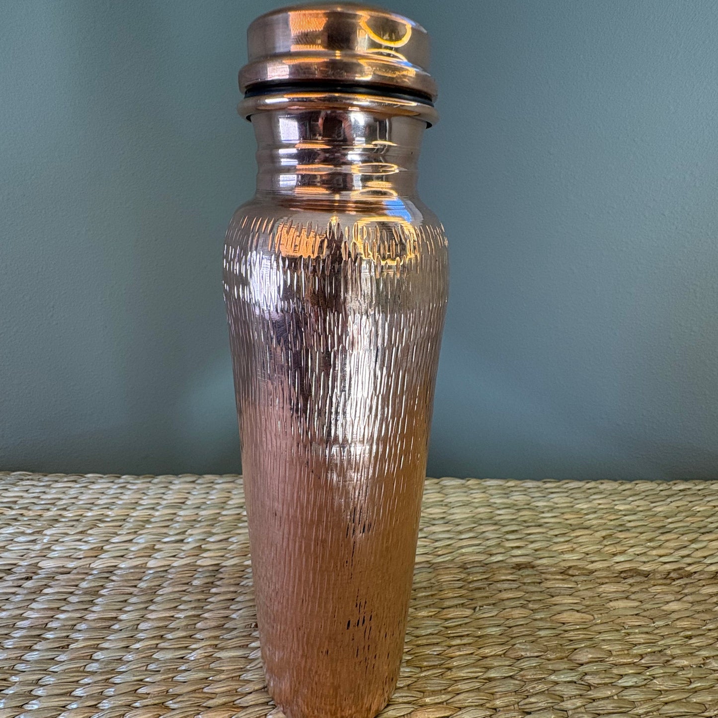 Hand-Hammered Copper Water Bottle 24oz IV - Mexican Artisan Copperware