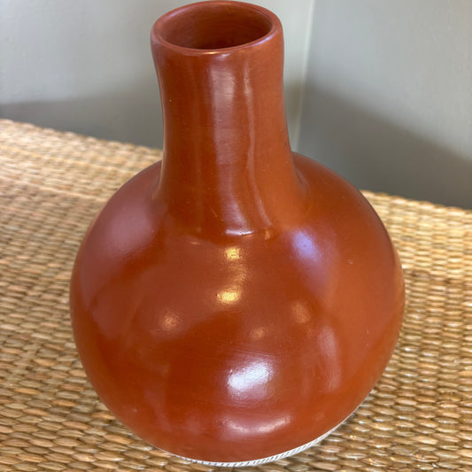 Clay pitcher & glass, with a small bunnies hand painted.