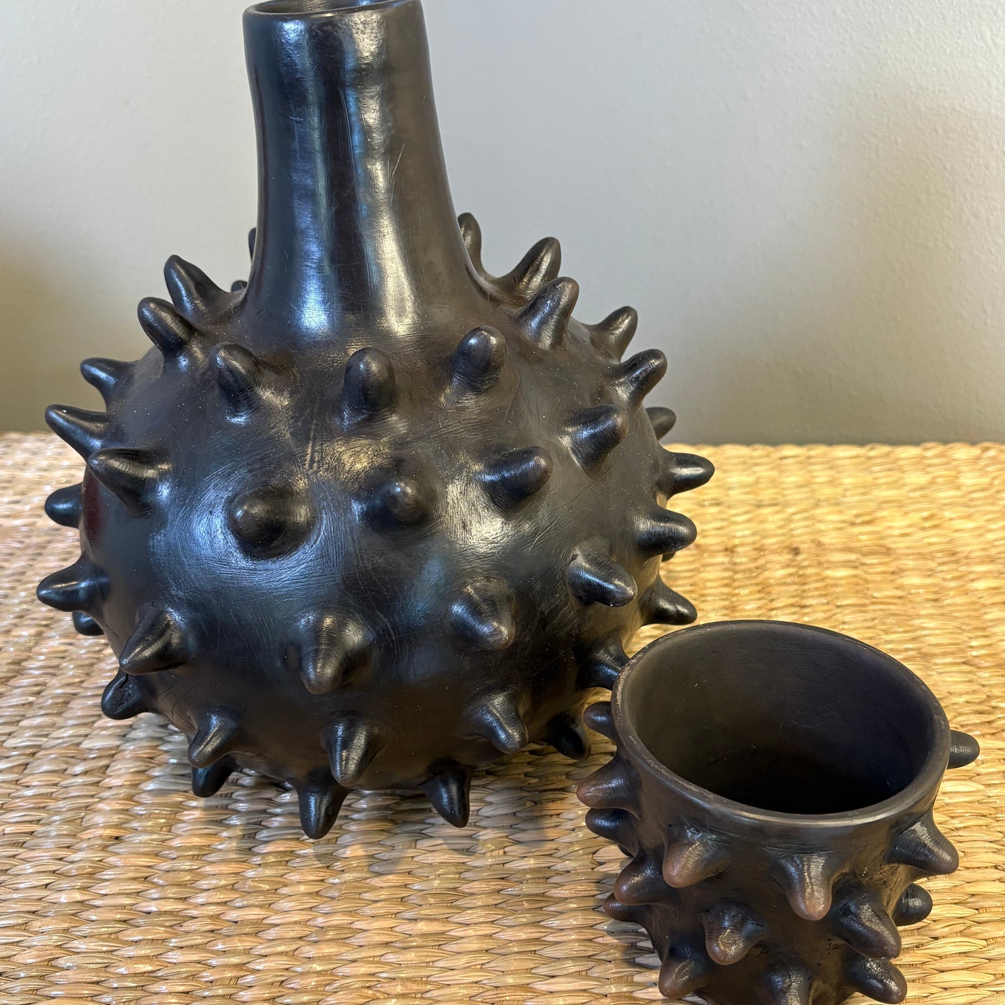 Spiked Decorative Clay Vessels - Michoacán Folk Art | Set of Sculptural Pottery