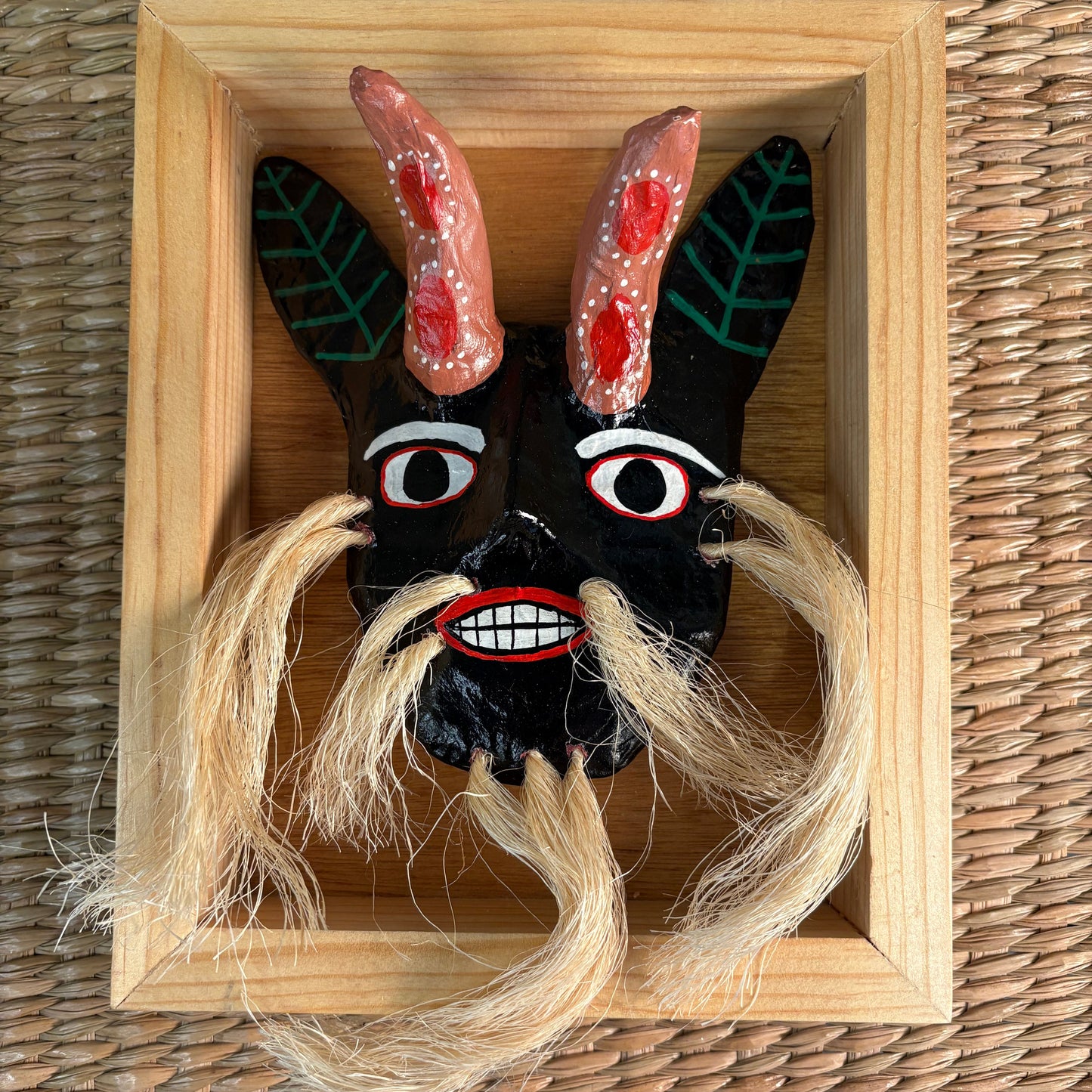 Cultural Collectible Mask - Hand-Carved Pine Wood | Mexican Folk Art & Local Folklore
