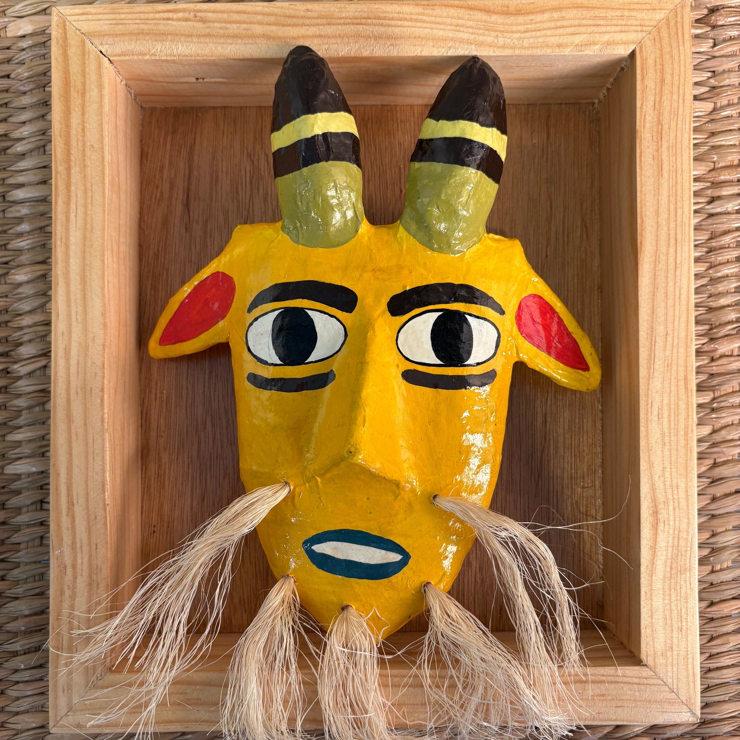 Handcrafted Paper-Mâché Mask - 100% Handmade Mexican Folk Art | Decorative Wall Mask