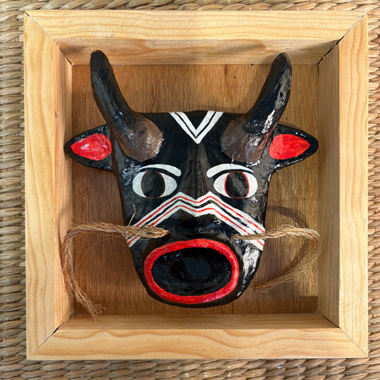 Pastorela Diablo Mask - Handcrafted Mexican Folk Art | Traditional Dance Performance Mask