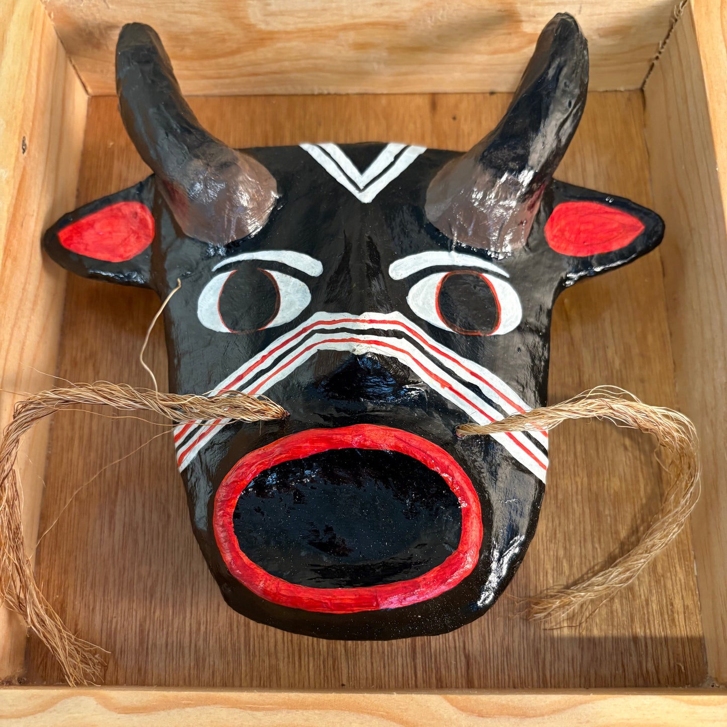 Pastorela Diablo Mask - Handcrafted Mexican Folk Art | Traditional Dance Performance Mask