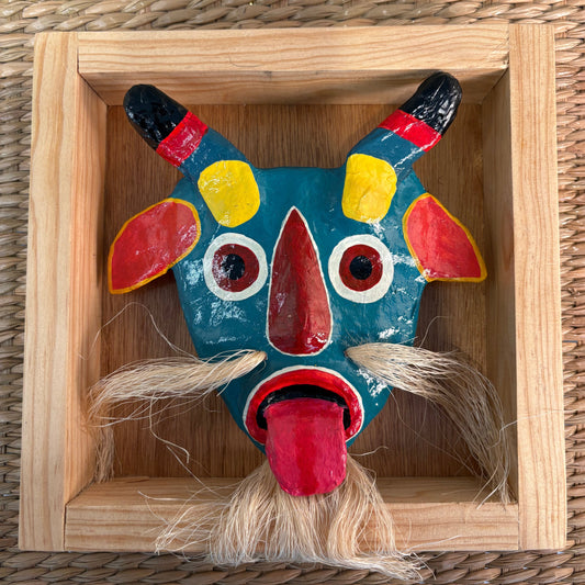 Dancing Devils Mask - Handcrafted Paper-Mâché Mexican Folk Art | Festival Dance Mask