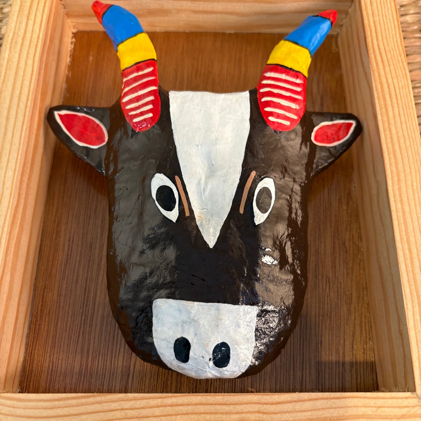 Handcrafted Folk Art Wall Mask - Paper-Mâché Mexican Decorative Mask