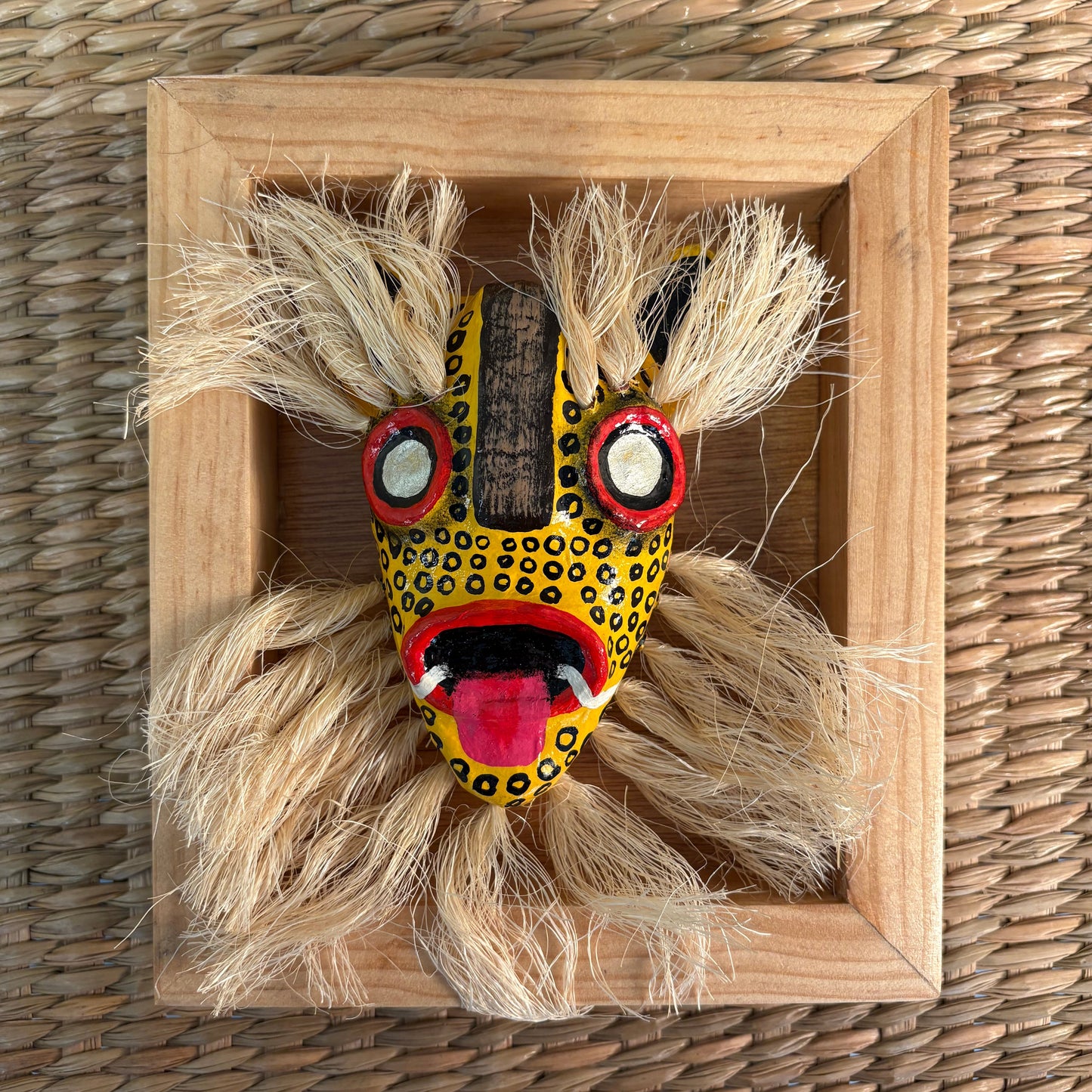 Tigre Jaguar Mask - Hand-Carved Pine Wood & Paper-Mâché | Mexican Folk Art Wall Mask
