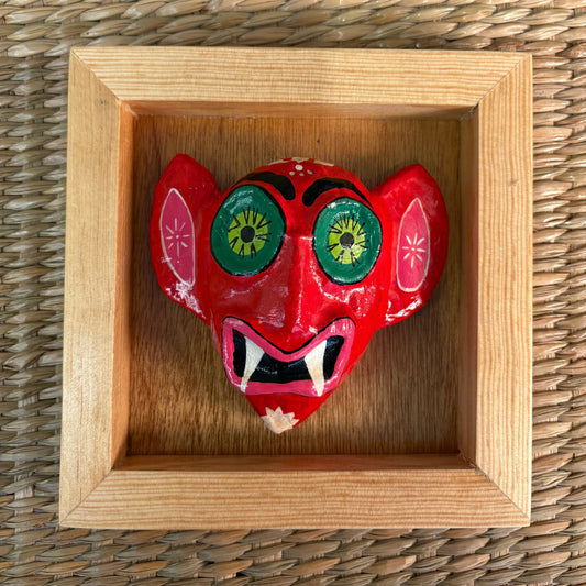 Handcrafted Diablito Mask - Traditional Mexican Folk Art | Típico Dance Mask