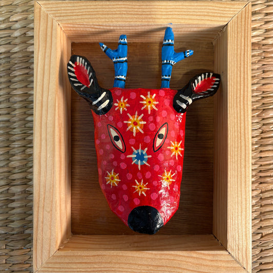 Handcrafted Animal Mask - Paper-Mâché Mexican Folk Art | Decorative Wall Mask