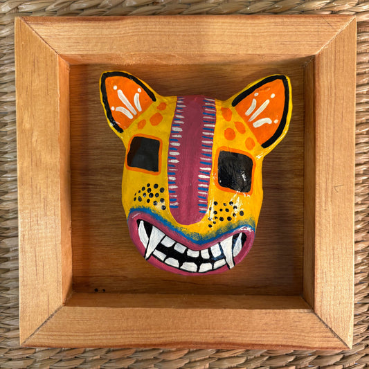 Colorful Hand-Painted Folk Art Mask | Mexican Wall Art Decor