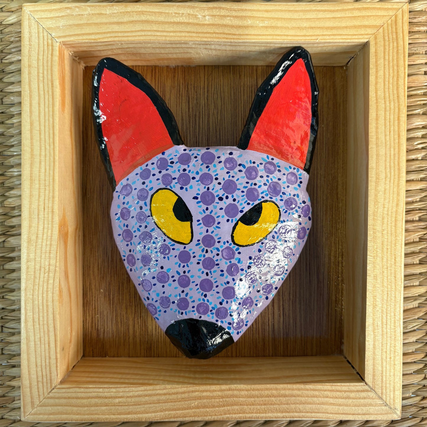 Coyote / Fox Paper-Mâché Folk Art Mask | Handcrafted Mexican Wall Decor