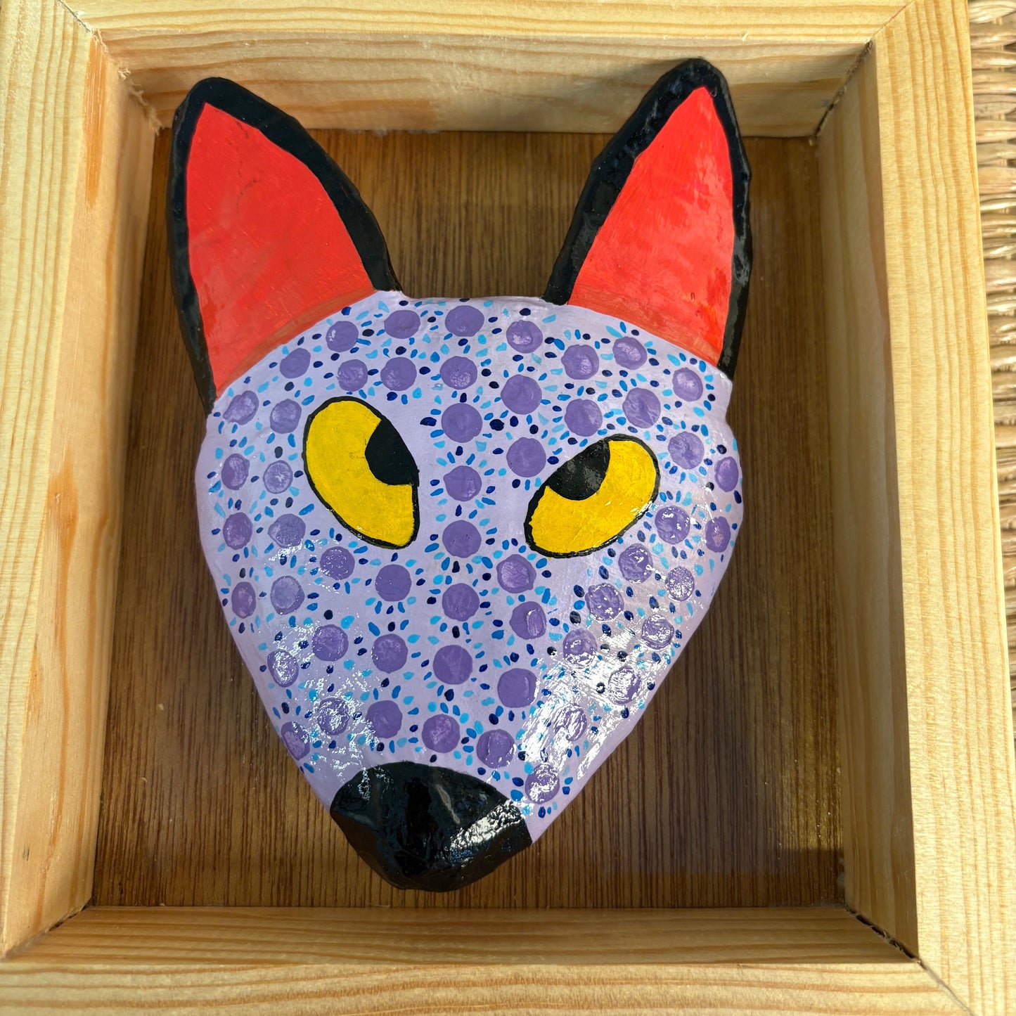 Coyote / Fox Paper-Mâché Folk Art Mask | Handcrafted Mexican Wall Decor